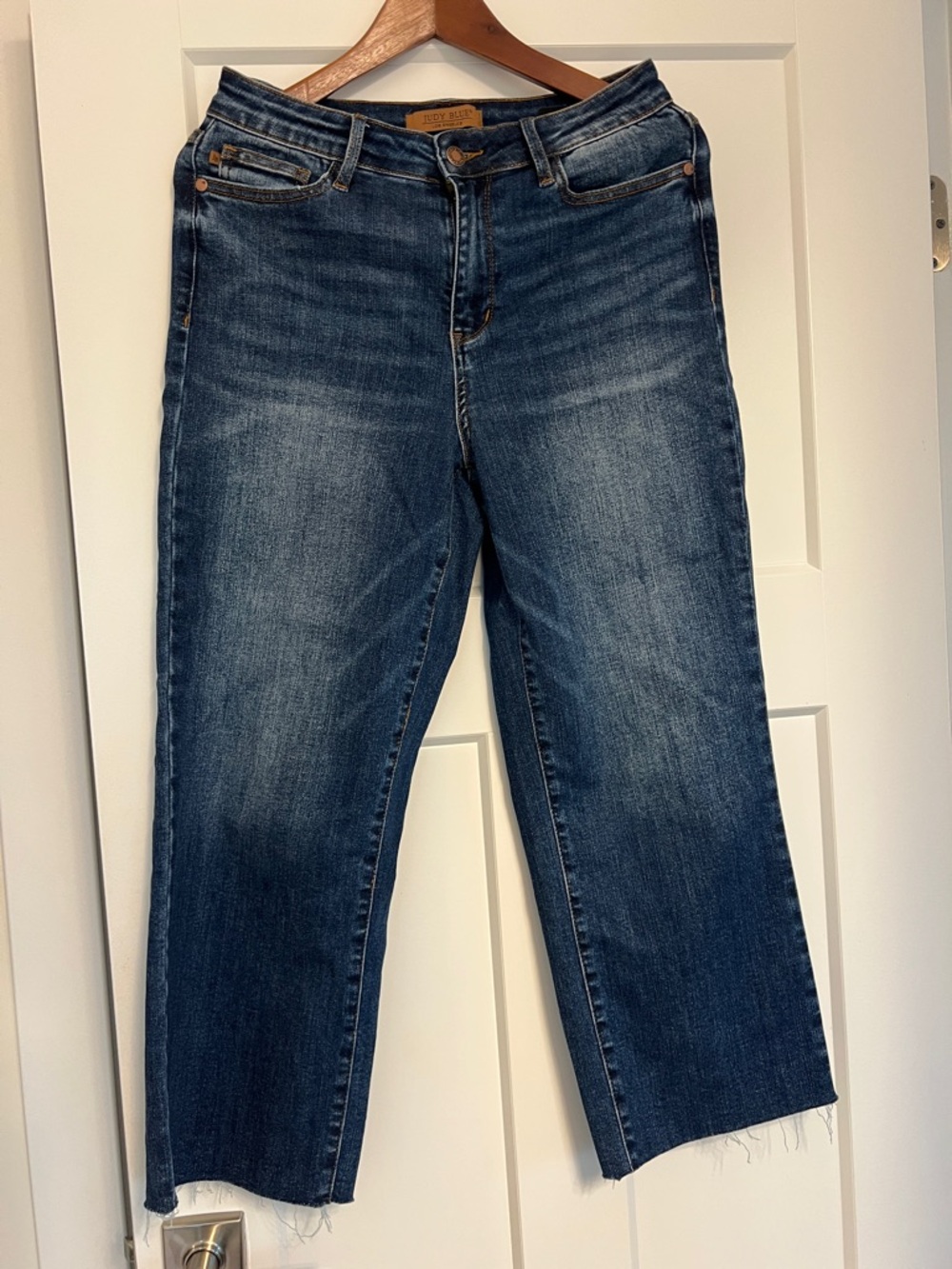Judy Blu Dark Blue Women's Wide Crop Jeans